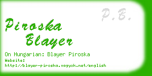 piroska blayer business card